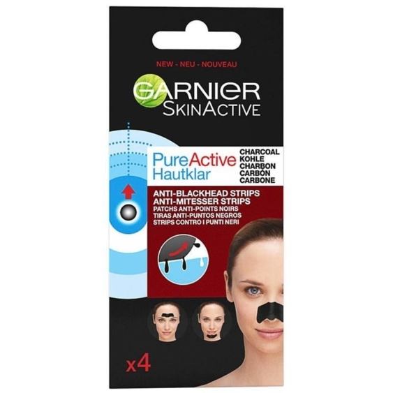Garnier PureActive Cerotti Al Carbone Contro I Punti Neri 4 pz