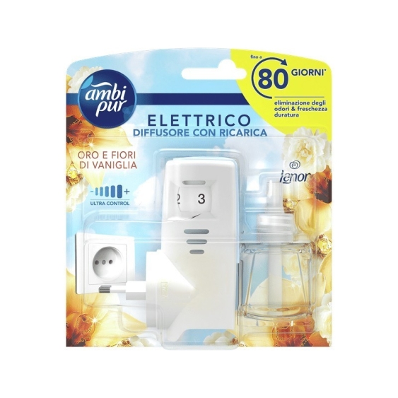 Ambi Pur Diffusore di Fragranza Elettrico Con Ricarica Oro E Fiori Di Vaniglia