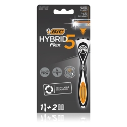 Bic Rasoio Hybrid3 Flex Sistema Manico + 4 Ricambi 3 Lame