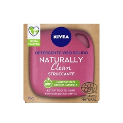 Nivea Naturally Clean Struccante Detergente Viso Solido Con Estratto Di Tè Nero 75 gr