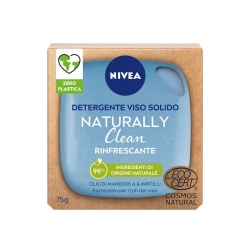 Nivea Naturally Clean Rinfrescante Detergente Viso Solido Con Olio Di Mandorla E Mirtilli 75 gr