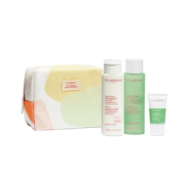 Clarins Cleansing Essentials Cofanetto Routine Purificante Viso Pelli Grasse E Miste
