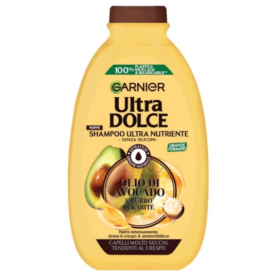 Garnier Ultra Dolce Shampoo Ultra Nutriente Olio Di Avocado E Burro Di Karité 400 ml