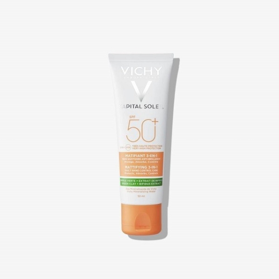 Vichy Capital Soleil Trattamento Opacizzante Viso 3 In 1 SPF50+ 50 ml