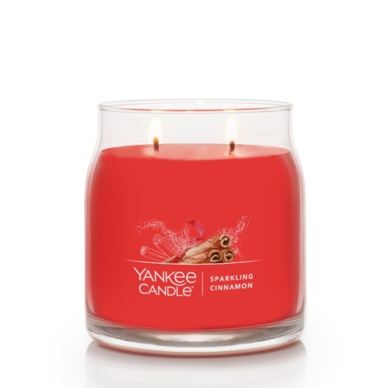 Yankee Candle Candela Profumata In Giara Media Sparkling Cinnamon 368 gr