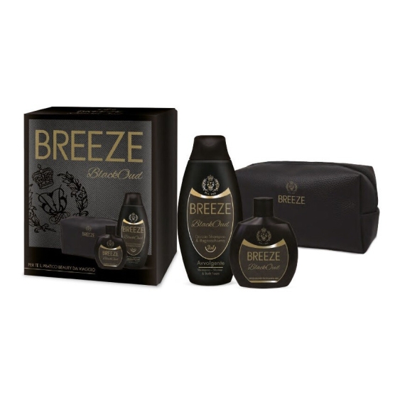 Breeze Black Oud Doccia Shampoo + Deodorante + Pochette Cofanetto Uomo