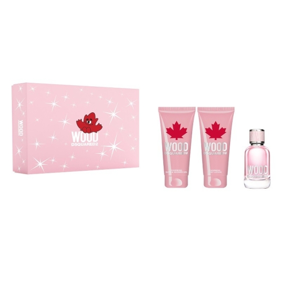 Dsquared2 Wood For Her 50 ml + Body Lotion + Shower Gel Cofanetto