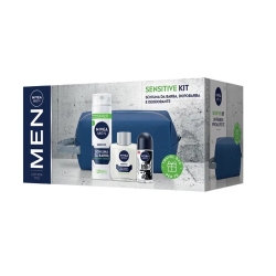Nivea Men Sensitive Kit Schiuma Da Barba + Balsamo Dopobarba + Deo Roll-On