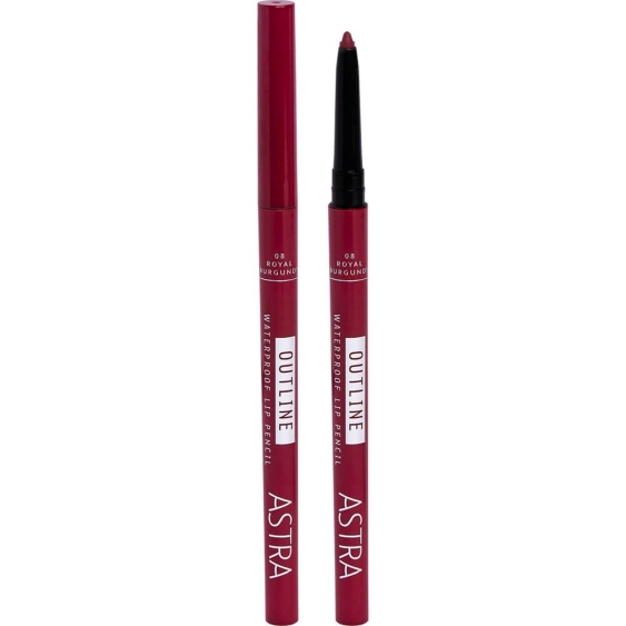 Astra Outline Waterproof Lip Pencil - 08 Royal Burgundy