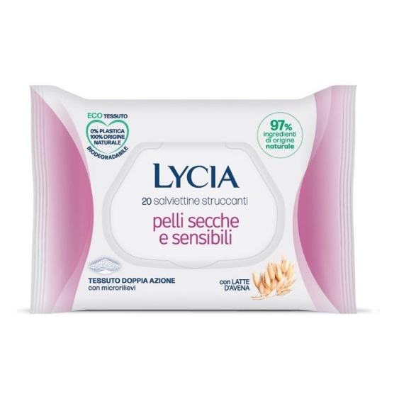 Lycia 20 Salviettine Struccanti Per Pelli Secche E Sensibili