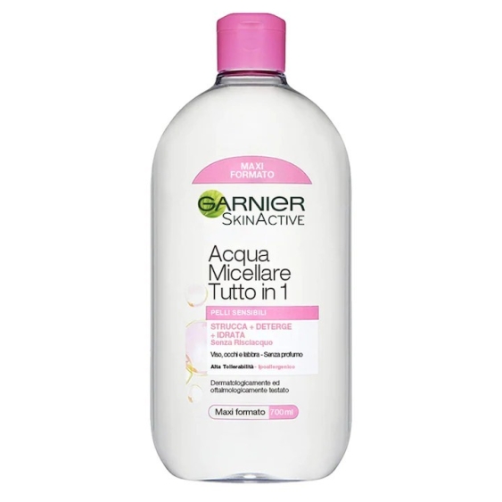 Garnier Acqua Micellare Tutto In 1 Detergente Viso Pelli Delicate Maxi Formato 700 ml