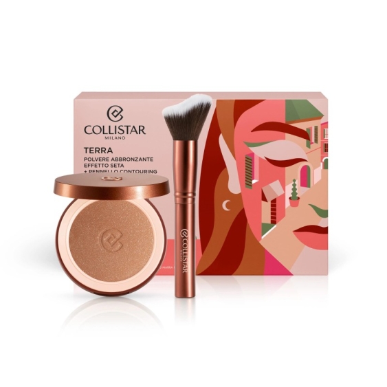 Collistar	Cofanetto Terra Polvere Abbronzante Effetto Seta + Pennello Contouring - 09 Cristalli Di Sole Shimmer