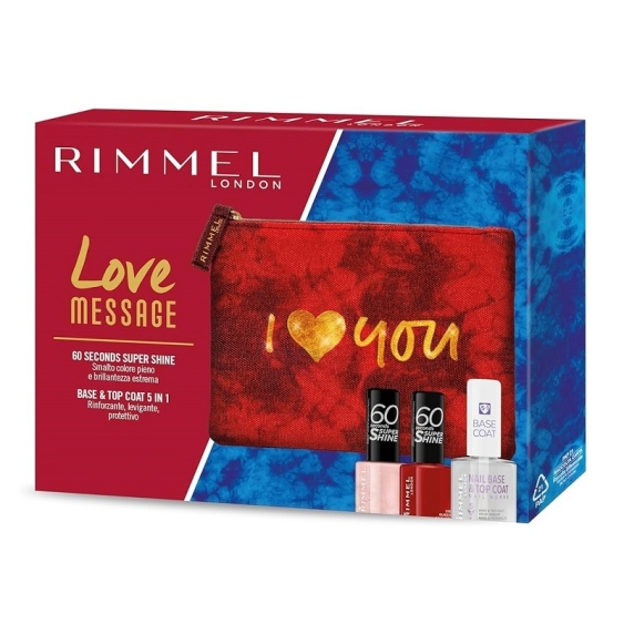 Rimmel Love Message Nail Kit Smalto 60 Seconds Super Shine + Base & Top Coat