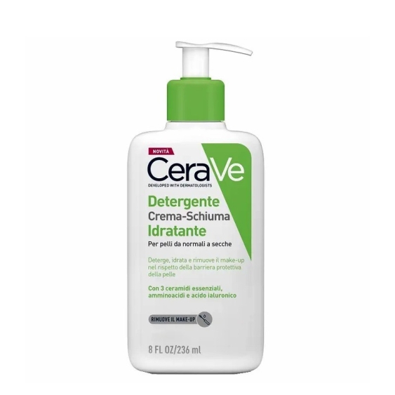 CeraVe Detergente Crema-Schiuma Idratante Viso Pelli Da Normali A Secche 236 ml
