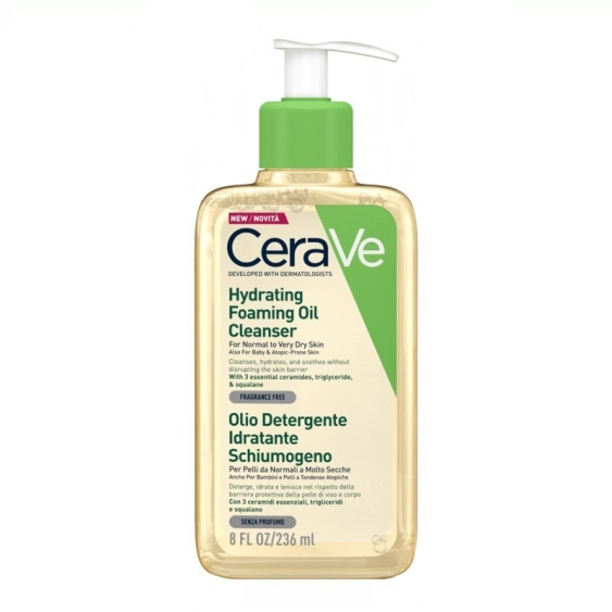 CeraVe Olio Detergente Idratante Schiumogeno Viso E Corpo 236 ml