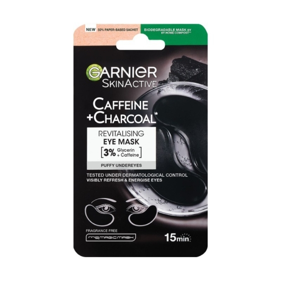 Garnier SkinActive Caffeina + Carbone Maschera Rivitalizzante Occhi - 2 Patch