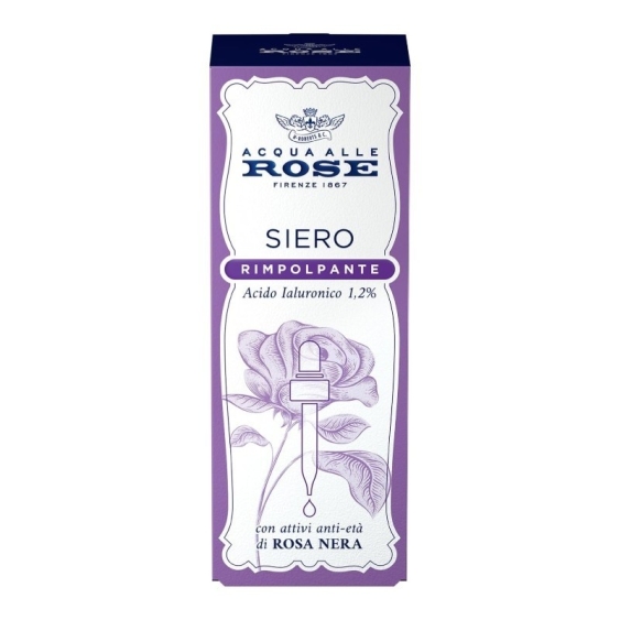 Acqua alle Rose Siero Rimpolpante Con Acido Ialuronico E Rosa Nera 30 ml
