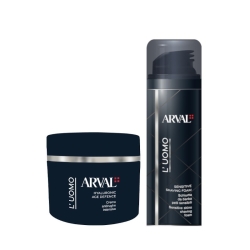 Arval L'Uomo Hyaluronic Age Defense Crema Antirughe Intensiva 50 ml + Schiuma da Barba Sensitive 50 ml Cofanetto