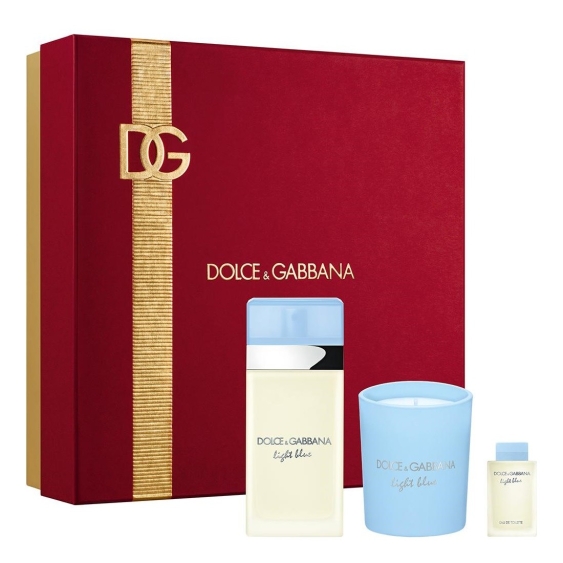 Dolce & Gabbana Light Blue Eau De Toilette 50 ml + 5 ml + Candela Profumata Cofanetto
