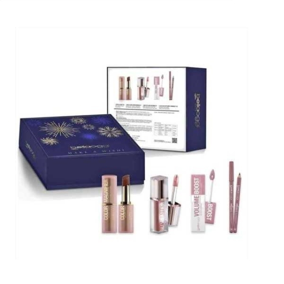 Bellaoggi Kit Lips Volume Boost Balsamo Labbra - Gloss - Color Magnifier - Matita Labbra Cofanetto Make-up