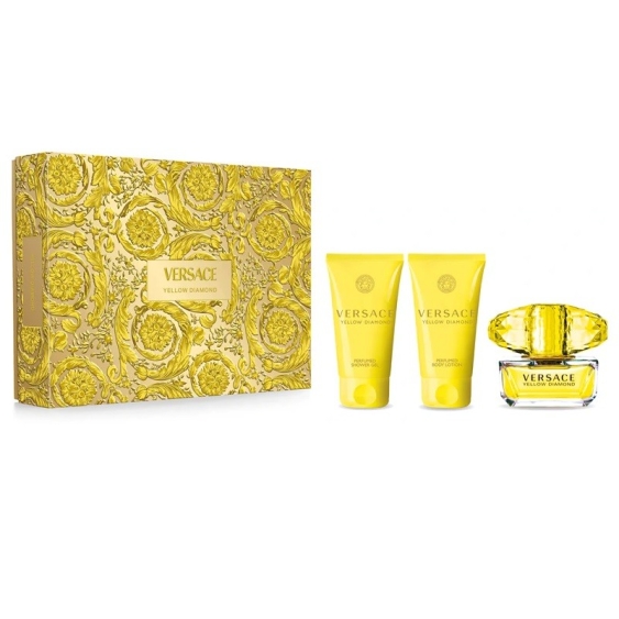 Versace Yellow Diamond Eau De Toilette 50 ml + Shower Gel + Body Lotion Cofanetto