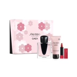 Shiseido Ginza Eau De Parfum 50 ml + Body Lotion + TechnoSatin Gel Lipstick Cofanetto