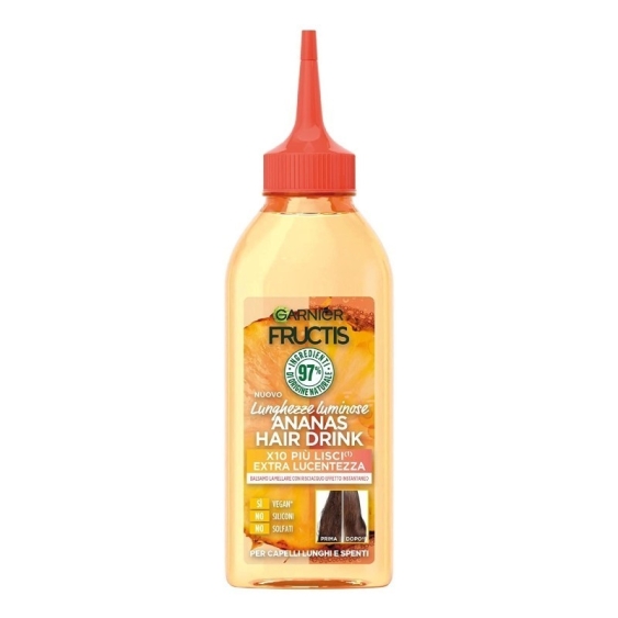 Garnier Fructis Hair Drink Ananas Balsamo Lamellare Per Capelli Lunghi E Spenti 200 ml