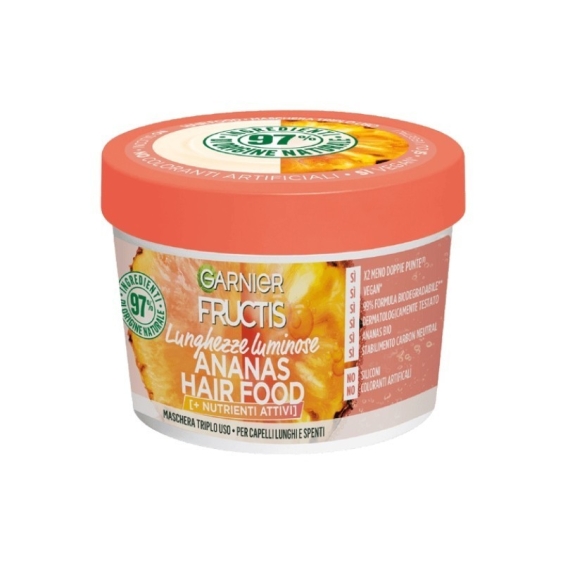 Garnier Fructis Hair Food Ananas Lunghezze Luminose Maschera Triplo Uso 390 ml