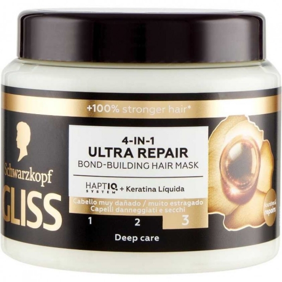 Schwarzkopf Gliss Ultra-Repair Maschera 4in1 Per Capelli Danneggiati E Secchi 400 ml