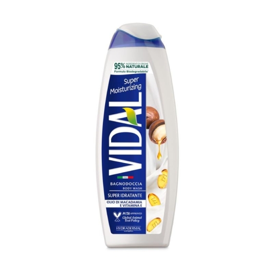 Vidal Super Idratante Bagnodoccia Con Olio Di Macadamia & Vitamina E 500 Ml