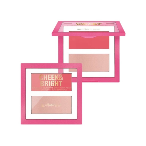 Bellaoggi Cheek&Bright Palette Blush&Illuminante In Crema N.001 Pink Shy