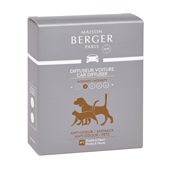 Maison Berger Paris Anti-Odore Per Animali Fruttato E Floreale 2 Ricariche Per Diffusore Auto