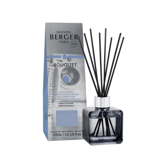 Maison Berger Paris Bouquet Cube Floreal & Powdery Anti-Odori Guardaroba Con Bastoncini 125 Ml