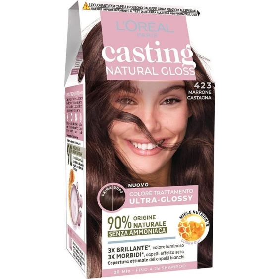 L'Oreal Paris Casting Natural Gloss Colorazione Senza Ammoniaca - 523 Castano Chiaro Nocciola