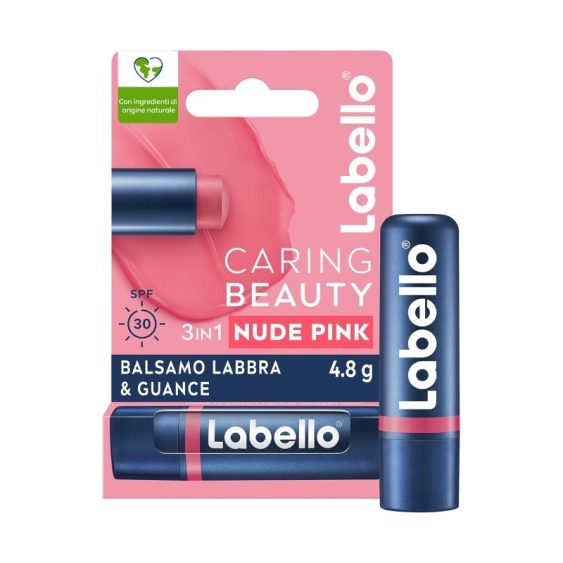 Labello Caring Beauty Balsamo Labbra & Guance SPF30 - Nude Pink