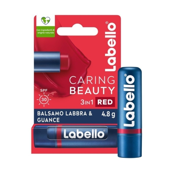 Labello Caring Beauty Balsamo Labbra & Guance SPF30 - Red