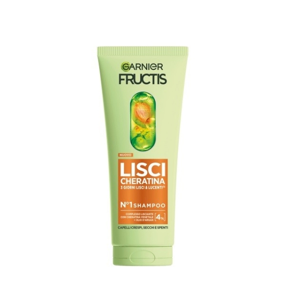 Garnier Fructis Lisci Cheratina Shampoo Per Capelli Lisci & Lucenti A Lungo 200 ml