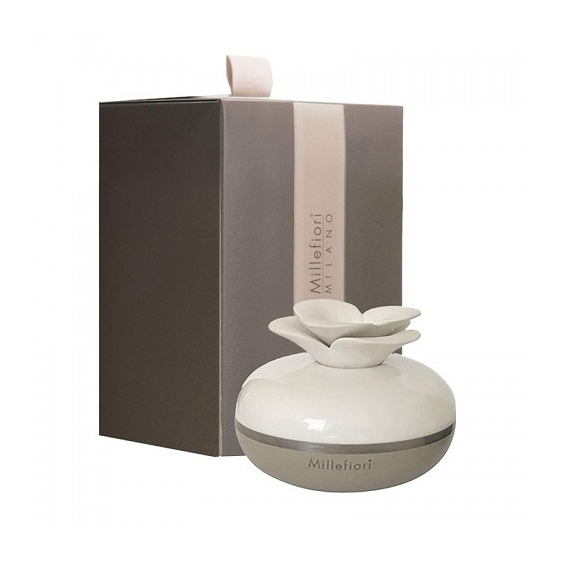 Millefiori Milano Air Design Fiore Diffusore In Ceramica Colore Tortora Da 130 Ml