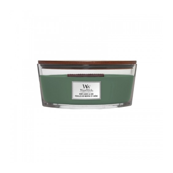 Woodwick Mint Leaves & Oak Candela Profumata Ellittica 453 G