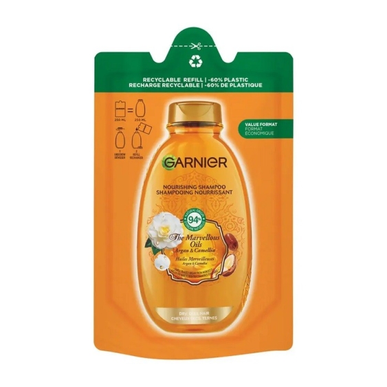 Garnier Ultra Dolce Shampoo Nutriente Oli Meravigliosi Argan E Camelia Ricarica 250 ml