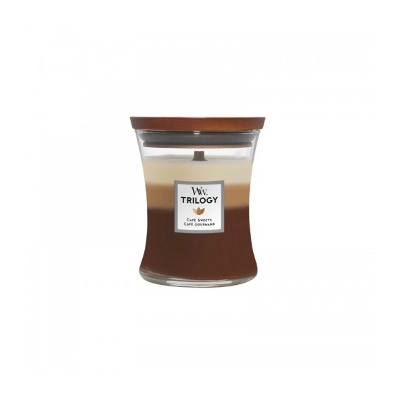 Woodwick Trilogy Cafè Sweets Candela Profumata Media 275 G