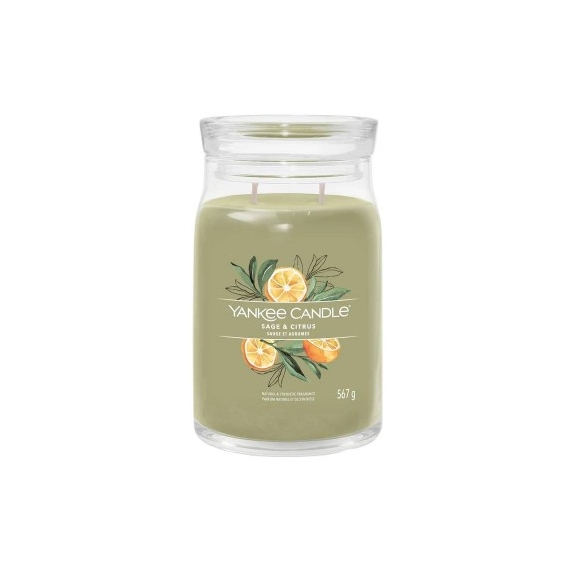 Yankee Candle Sage & Citrus Candela Signature Jar Profumata Grande