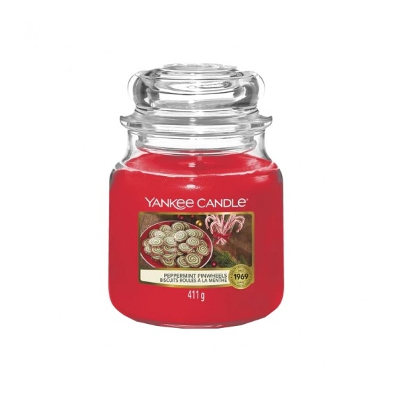 Yankee Candle Peppermint Pinwheels Candela Profumata In Giara Medium 411 G