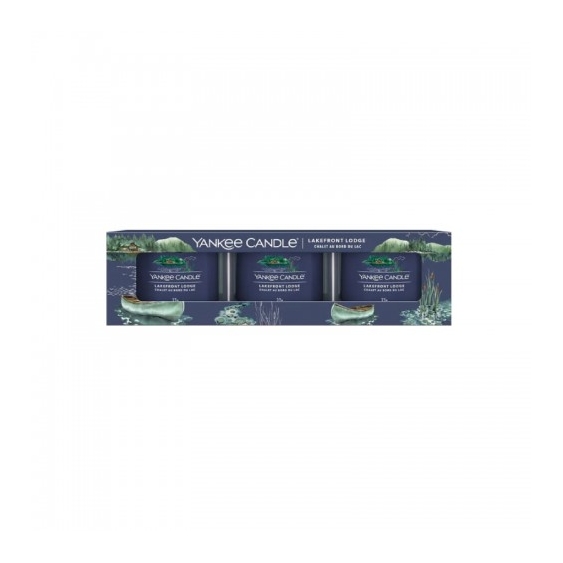 Yankee Candle Lakefront Lodge Set Da 3 Candele Votive In Vetro