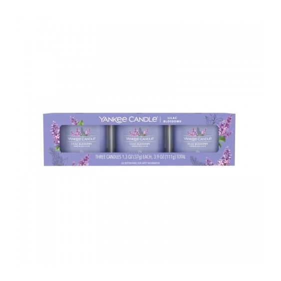 Yankee Candle Lilac Blossoms Set Da 3 Candele Votive In Vetro