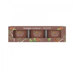 Yankee Candle Praline Birch 3 Candele Votive In Vetro