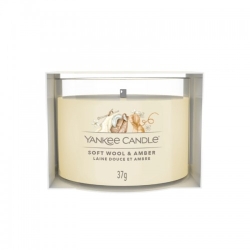Yankee Candle Soft Wool & Amber Candela Votiva In Vetro 37 G