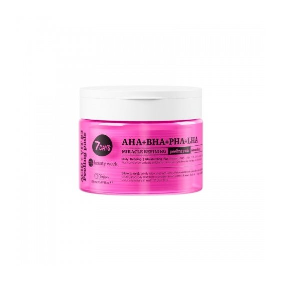 7Days Aha + Bha + Pha + Lha Miracle Refining Pads 50 Dischetti Esfolianti