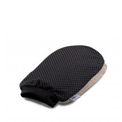 Isha Guanto Esfoliante In Cotone Filo D'Argento Nero