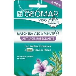 Geomar Maschera Viso 5 Minuti Anti Age Rassodante Con Fiore Di Ibisco Biologico E Ambra Oceanica 2 Dosi 15 Ml
